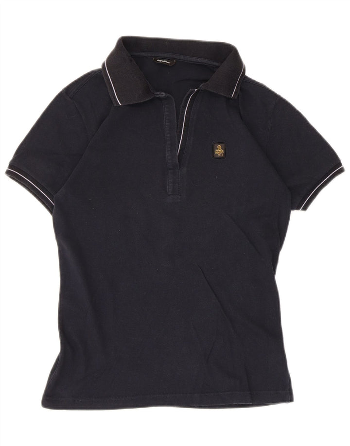 Refrigiwear Womens Polo Shirt UK 14 Large Navy Blue