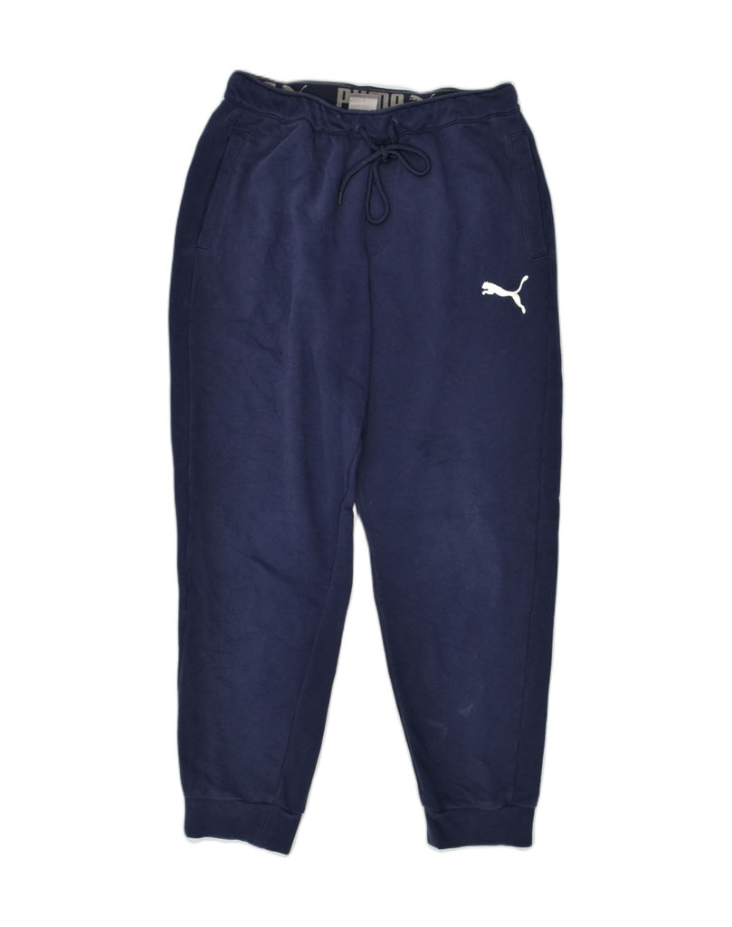 PUMA Mens Tracksuit Trousers Joggers Medium Navy Blue Cotton | Vintage Puma | Thrift | Second-Hand Puma | Used Clothing | Messina Hembry 