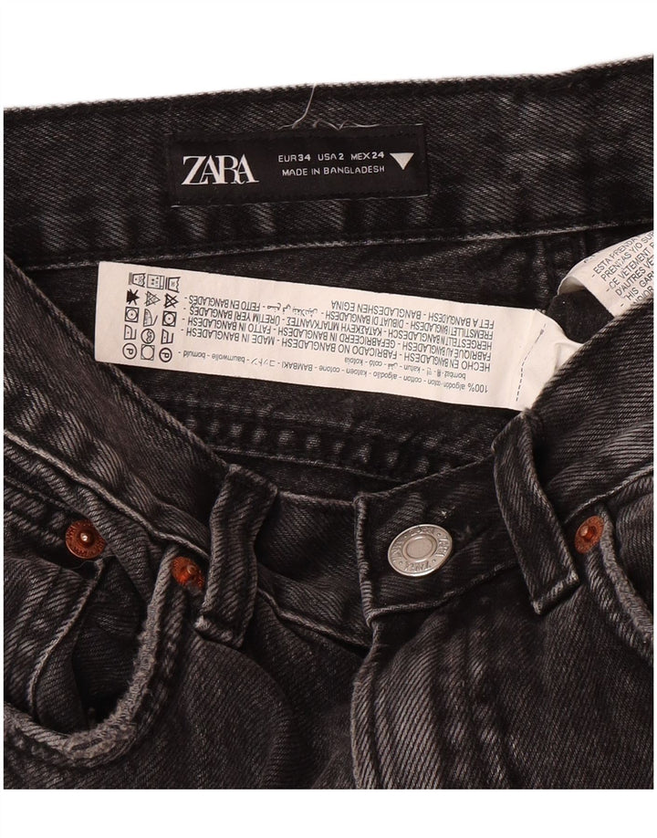 Zara Womens Regular Fit Straight Jeans EU 34 2XS W24 L30 Grey Classic