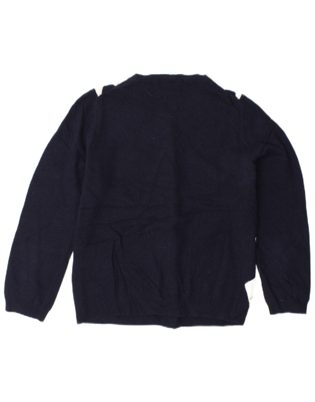 J. CREW Mens Cardigan Sweater UK 6 XS Navy Blue Argyle/Diamond