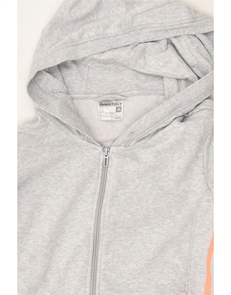 ADIDAS Womens Zip Hoodie Sweater UK 8/10 Small Grey Cotton | Vintage Adidas | Thrift | Second-Hand Adidas | Used Clothing | Messina Hembry 