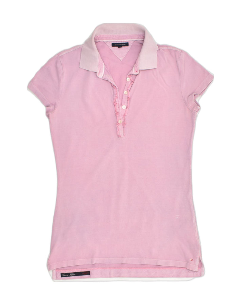 TOMMY HILFIGER Womens Polo Shirt UK 12 Medium Pink Cotton | Vintage Tommy Hilfiger | Thrift | Second-Hand Tommy Hilfiger | Used Clothing | Messina Hembry 