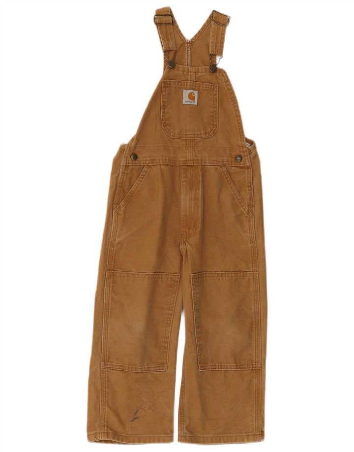 CARHARTT Boys Dungarees Trousers 4-5 Years W24 L16 Beige Cotton
