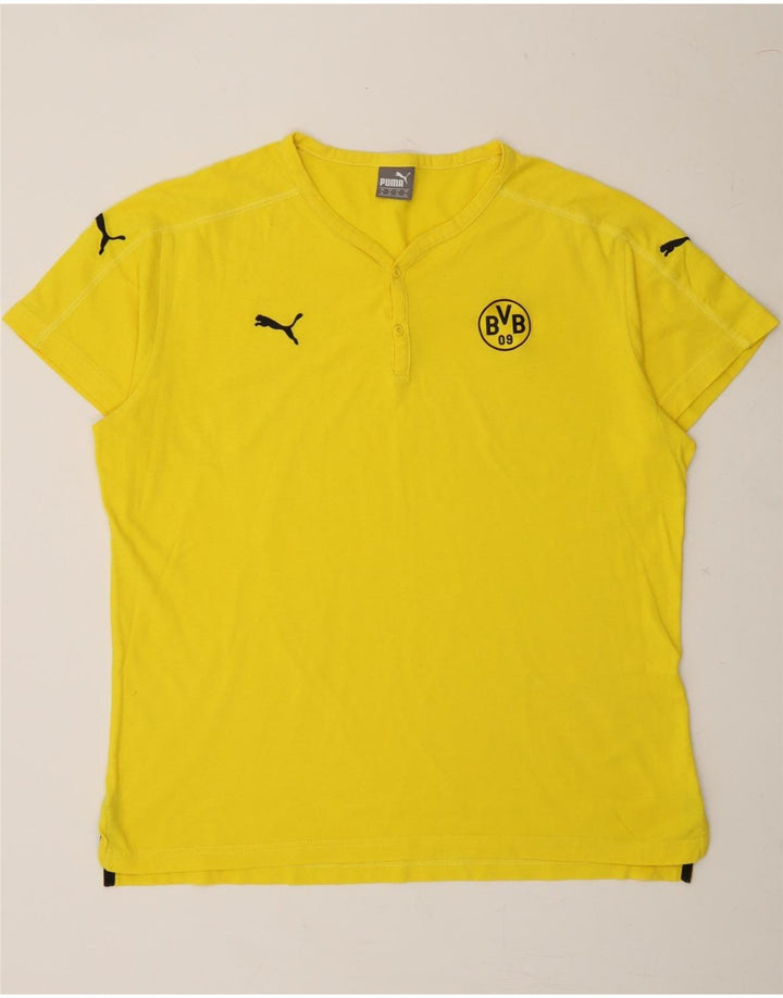 PUMA Mens BVB Dortmund T-Shirt Top XL Yellow Vintage Puma and Second-Hand Puma from Messina Hembry 