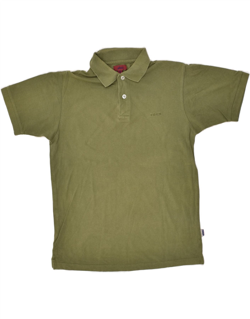 ASICS Mens Polo Shirt Medium Green Cotton | Vintage Asics | Thrift | Second-Hand Asics | Used Clothing | Messina Hembry 