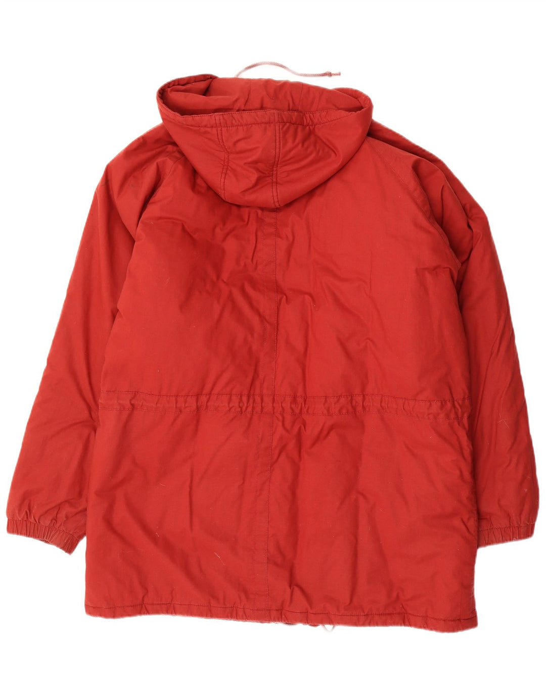 VINTAGE Womens Hooded Padded Coat UK 20 2XL Red Cotton