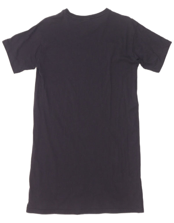 Champion Womens Graphic T-Shirt Dress UK 10 Small Navy Blue Cotton