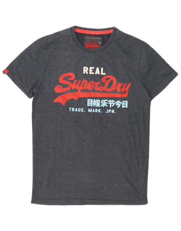 Superdry Mens Graphic T-Shirt Top Medium Grey Cotton