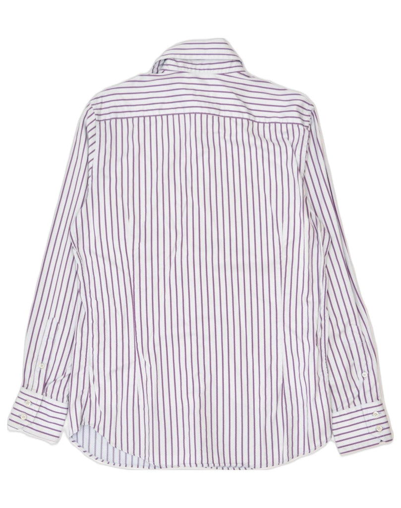 MASSIMO DUTTI Mens Shirt Size 16 1/2 Large Purple Striped Cotton | Vintage | Thrift | Second-Hand | Used Clothing | Messina Hembry 