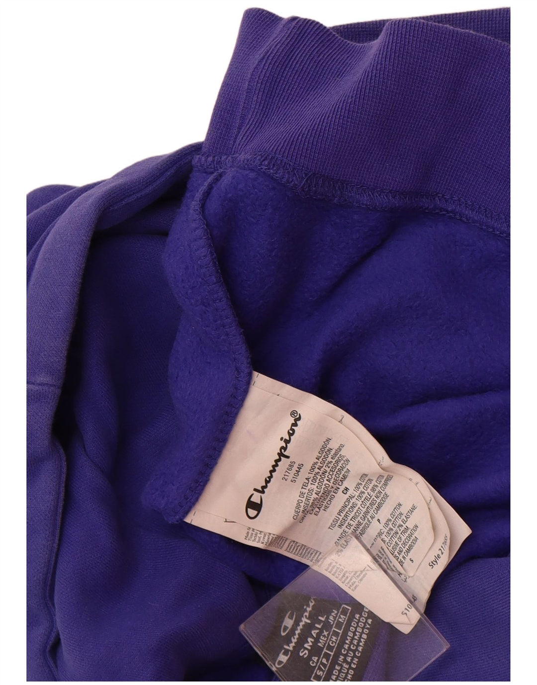 CHAMPION Mens Graphic Hoodie Jumper Small Purple Cotton