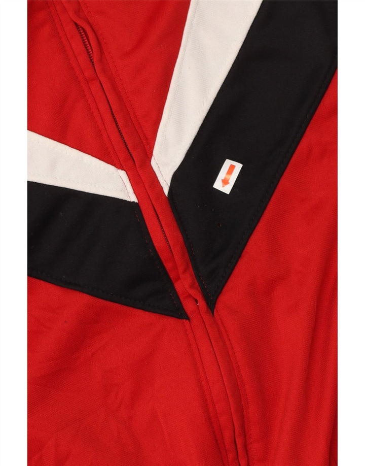 C&A Mens Loose Fit Tracksuit Top Jacket Large Red Colourblock Polyester