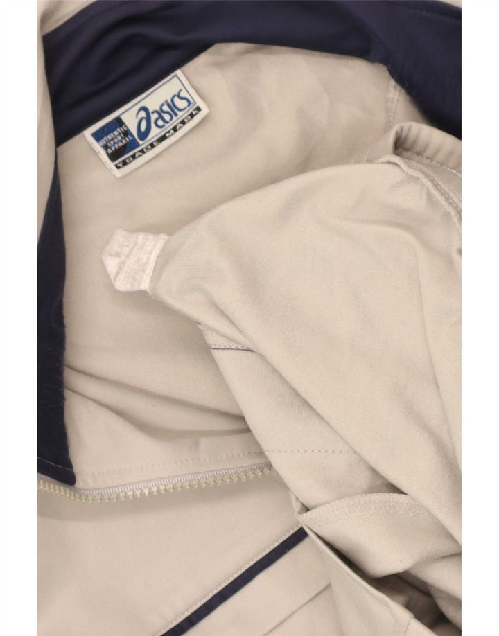 Asics Mens Tracksuit Top Jacket Medium Grey Colourblock Polyester