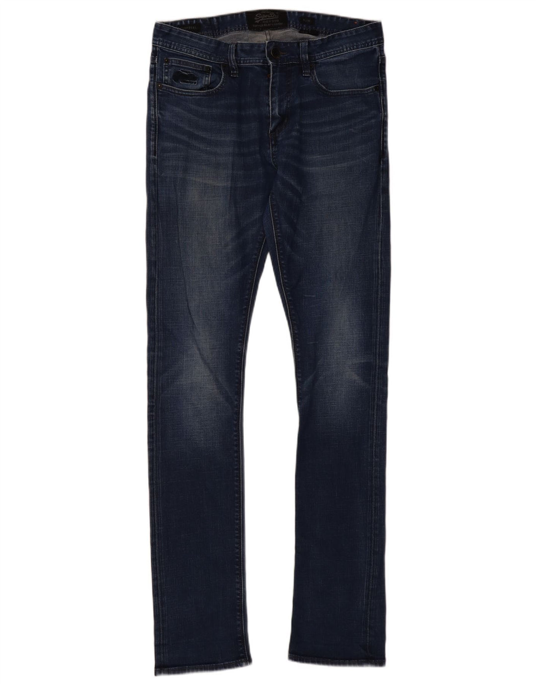 Superdry Mens Slim Jeans W32 L36 Blue Cotton