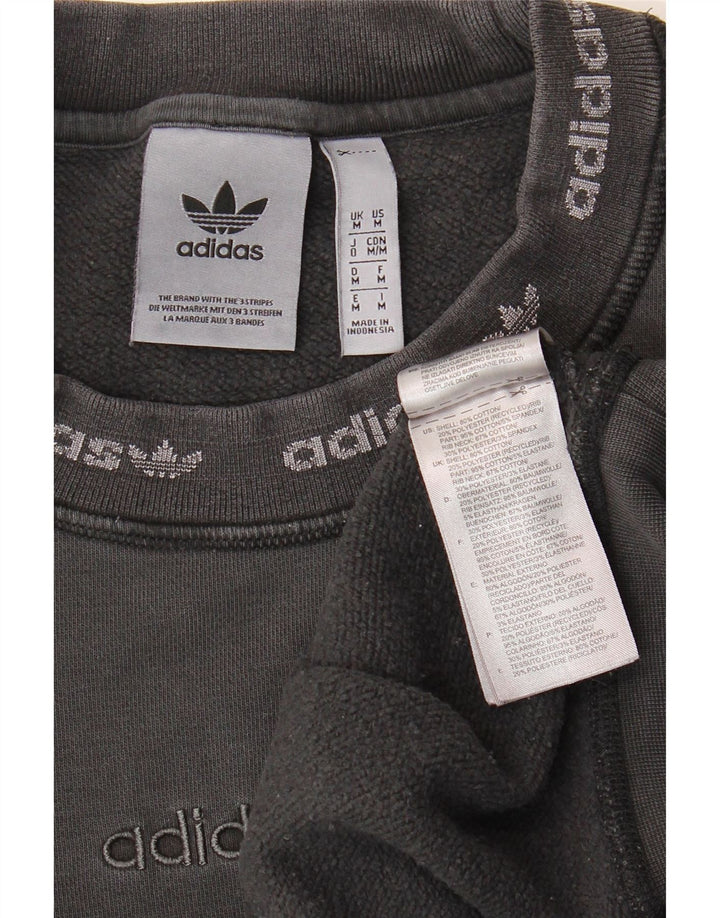 ADIDAS Mens Graphic Loose Fit Sweatshirt Jumper Medium Grey Cotton