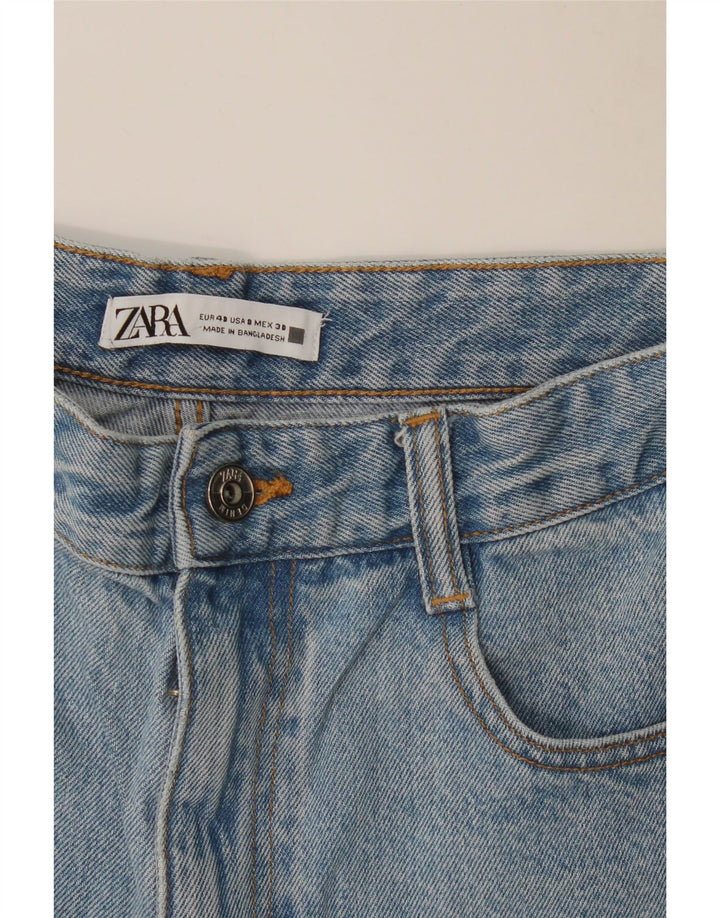 Zara Womens High Waist Denim Shorts EU 40 Medium W30 Blue