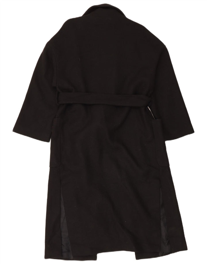 Zara Womens Oversized Overcoat UK 10 Small Black Wool