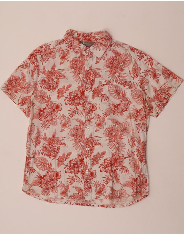 Mountain Warehouse Mens Short Sleeve Shirt Large Red Floral Cotton