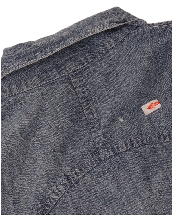 Vintage Womens Oversized Denim Shirt UK 14 Medium Blue Cotton