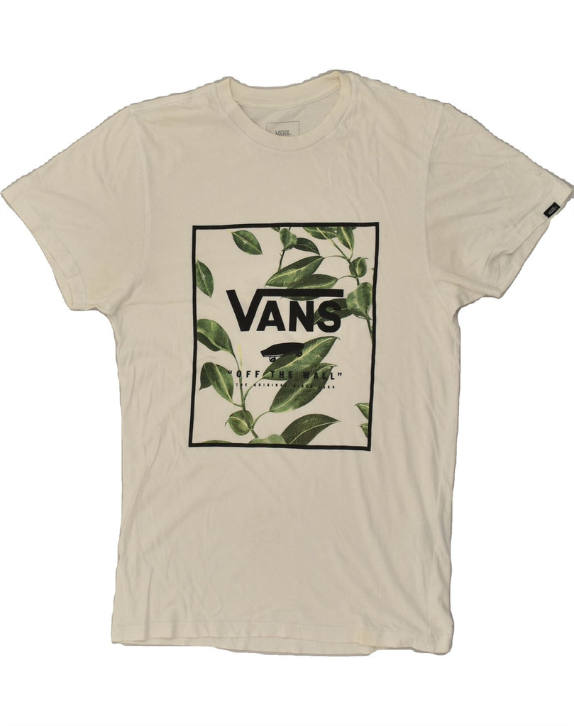 VANS Mens Custom Fit Graphic T-Shirt Top Small White Cotton Vintage Vans and Second-Hand Vans from Messina Hembry 