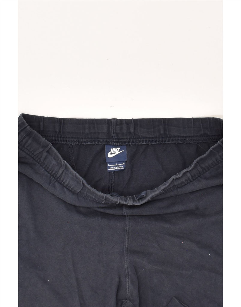 NIKE Mens Sport Shorts Large Navy Blue Cotton | Vintage Nike | Thrift | Second-Hand Nike | Used Clothing | Messina Hembry 