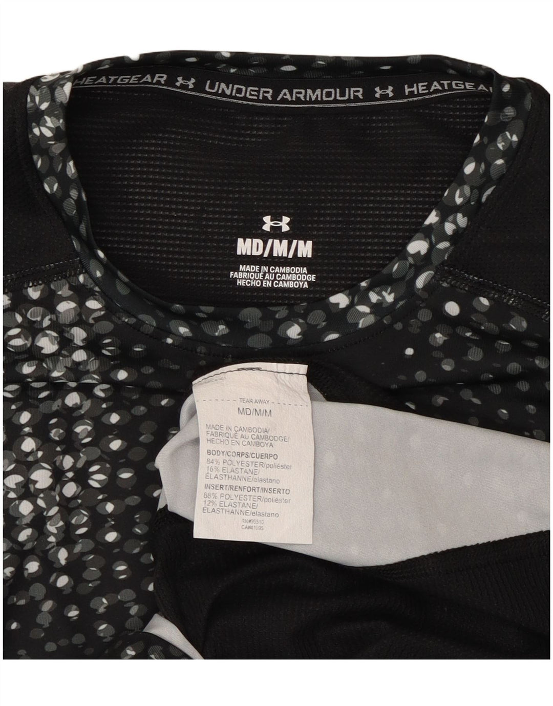 Under Armour Womens Graphic T-Shirt Top UK 12 Medium Black Polyester