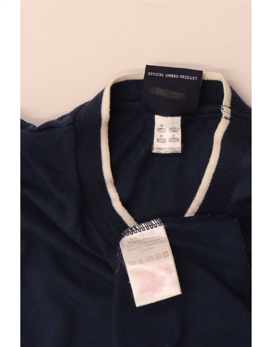 Umbro Mens T-Shirt Top Medium Navy Blue Polyester