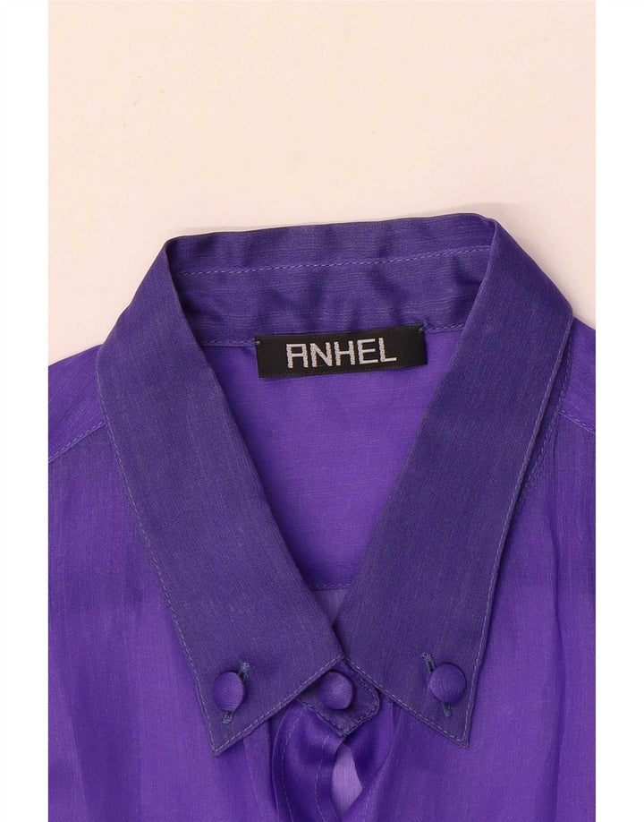 Vintage Womens Shirt Blouse UK 12 Medium Purple