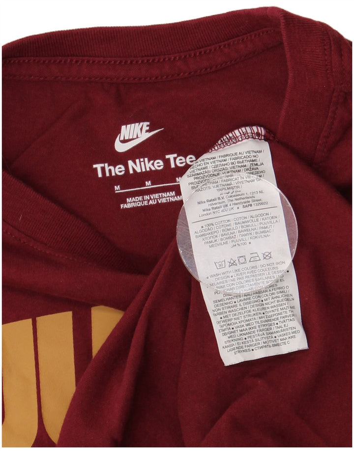 NIKE Mens Graphic T-Shirt Top Medium Burgundy Cotton