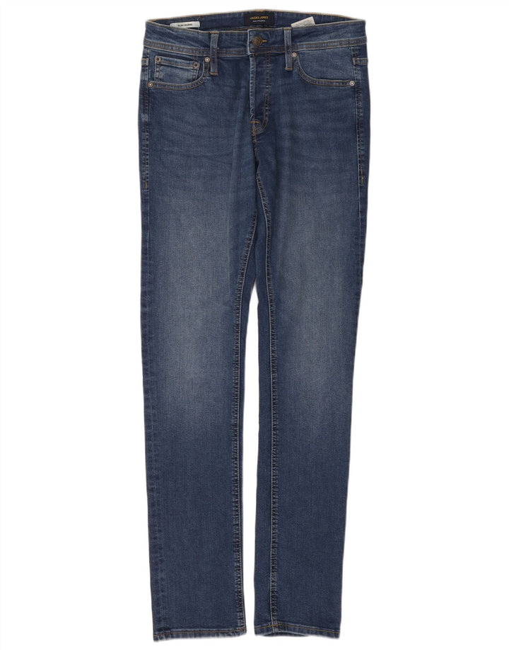 Jack & Jones Mens GLENN Slim Jeans  W30 L34 Blue Cotton
