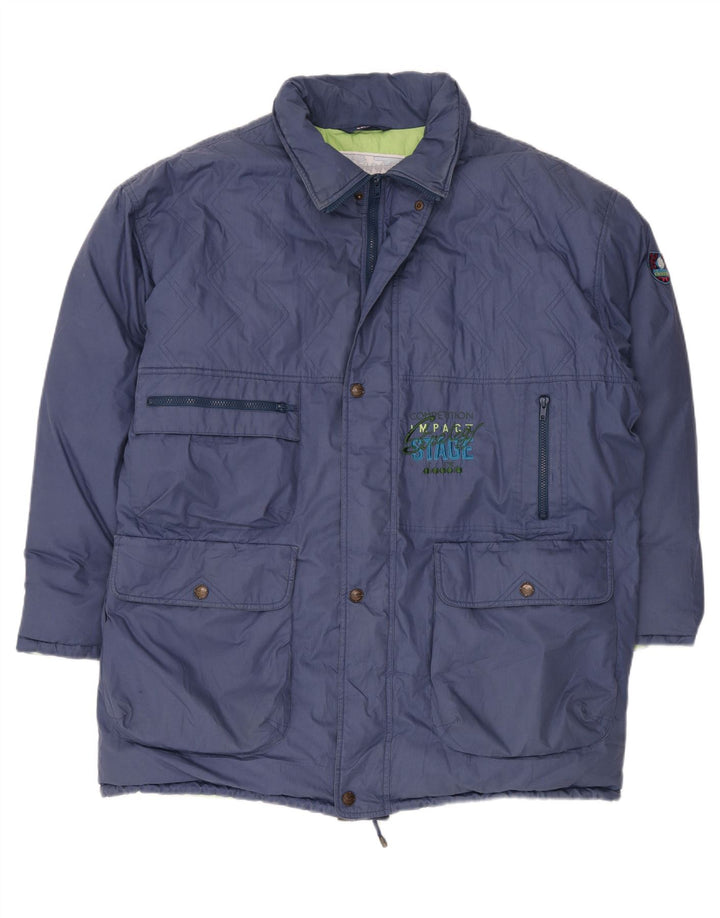 DIADORA Mens Padded Jacket UK 44 2XL Navy Blue Polyester