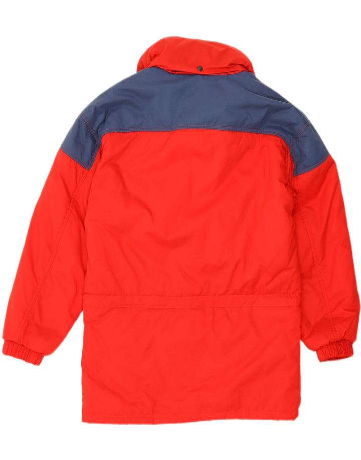 VINTAGE Mens Hooded Windbreaker Jacket IT 46 Large Red Colourblock