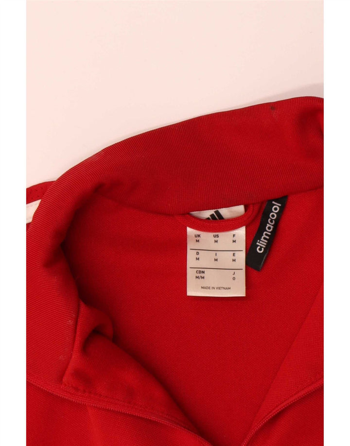 Adidas Mens Climacool Pullover Tracksuit Top Medium Red Colourblock