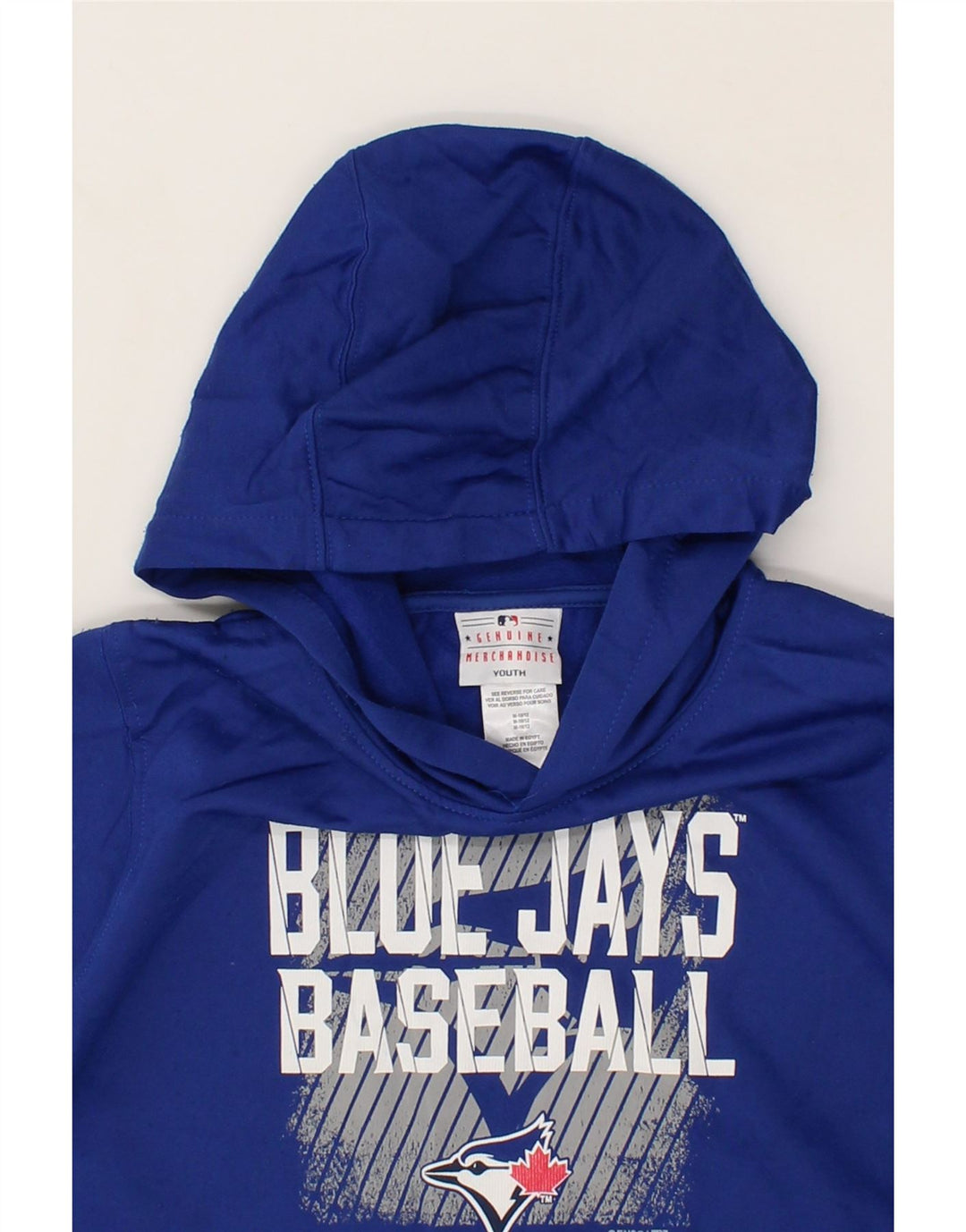 GENUINE MERCHANDISE Boys Hoodie Jumper 10-11 Years Medium  Blue Vintage Genuine Merchandise and Second-Hand Genuine Merchandise from Messina Hembry 