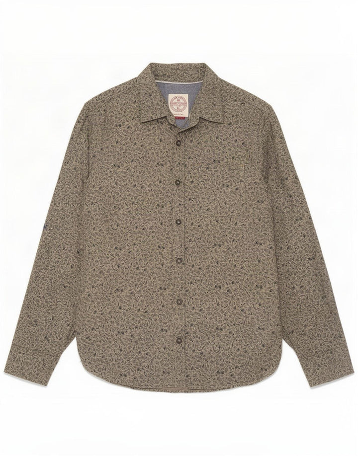 Fat Face Mens Shirt Medium Green Floral Cotton