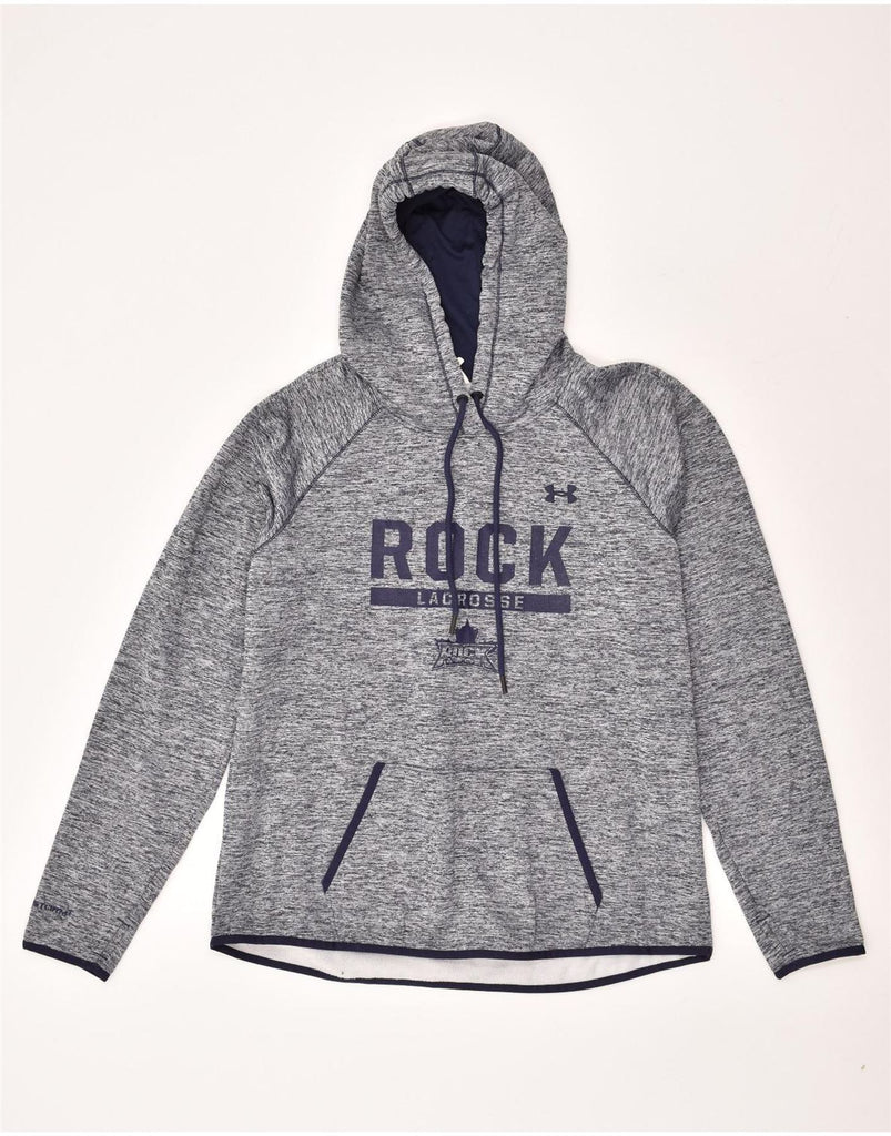 UNDER ARMOUR Mens Cold Gear Graphic Hoodie Jumper XL Grey Flecked | Vintage Under Armour | Thrift | Second-Hand Under Armour | Used Clothing | Messina Hembry 
