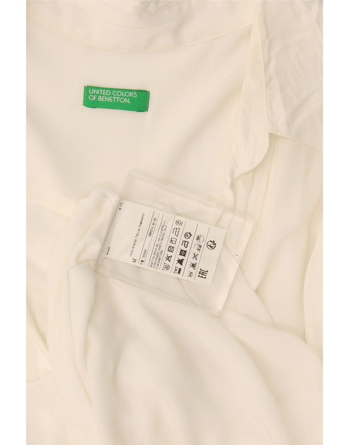 Benetton Womens Oversized Shirt Blouse UK 14 Medium White Viscose