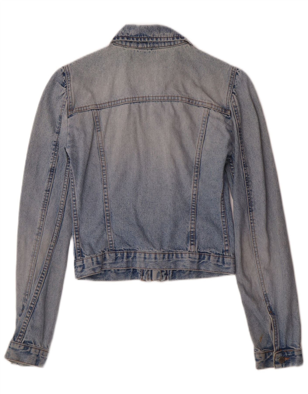 United Colors of Benetton Womens Crop Denim Jacket UK 6 XS Blue Classic