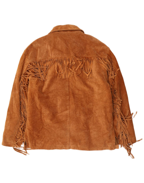 Antica Pelleria Mens Suede Jacket IT 48 Medium Brown Cowboy