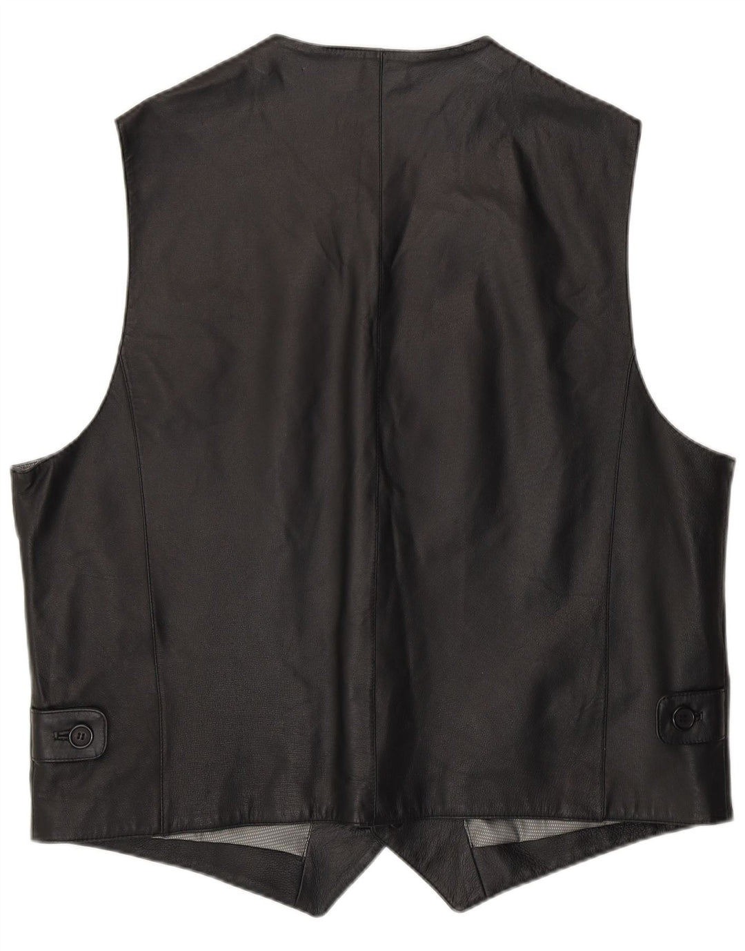 Via Cortesa Mens Leather Waistcoat IT 58 2XL Black Leather