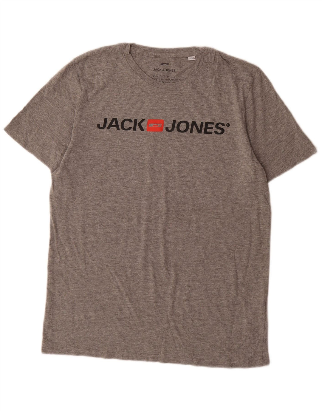 Jack & Jones Mens Graphic T-Shirt Top Large Grey Cotton