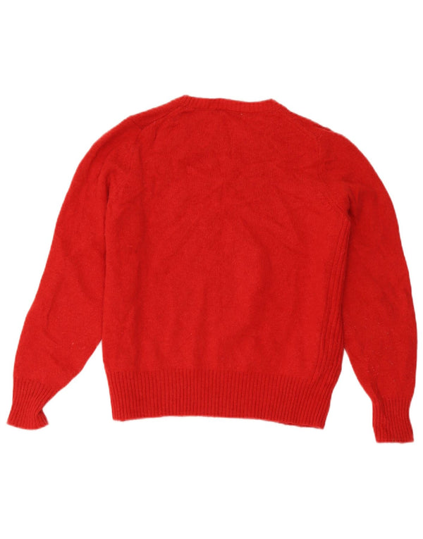 Marks & Spencer Womens Boat Neck Jumper Sweater UK 18 XL Red Lambswool