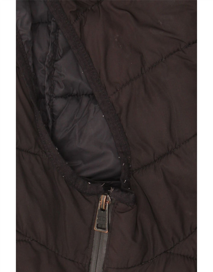 Champion Womens Hooded Padded Jacket UK 10 Small Black Polyester