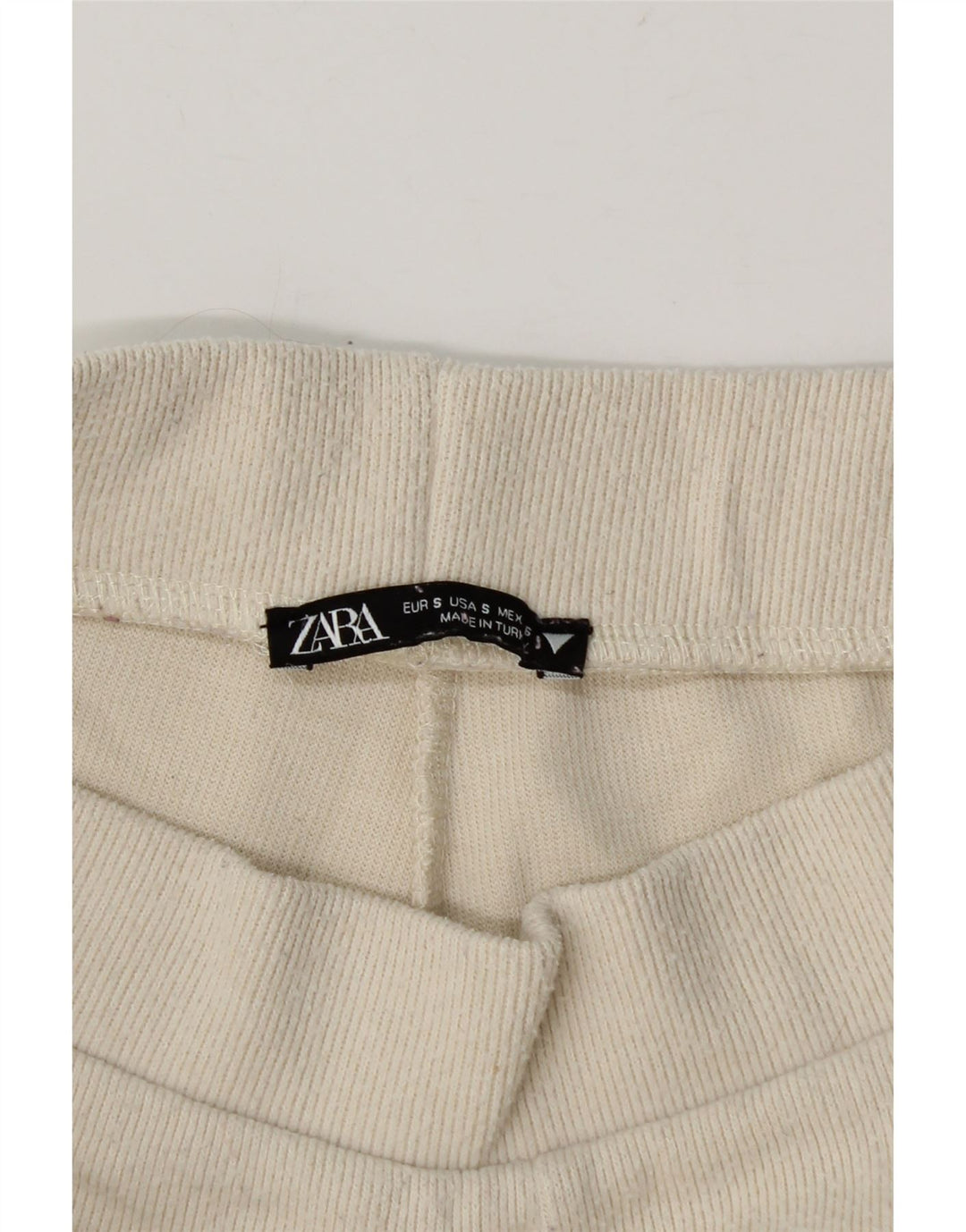 Zara Womens Knit Tracksuit Trousers UK 10 Small  Off White