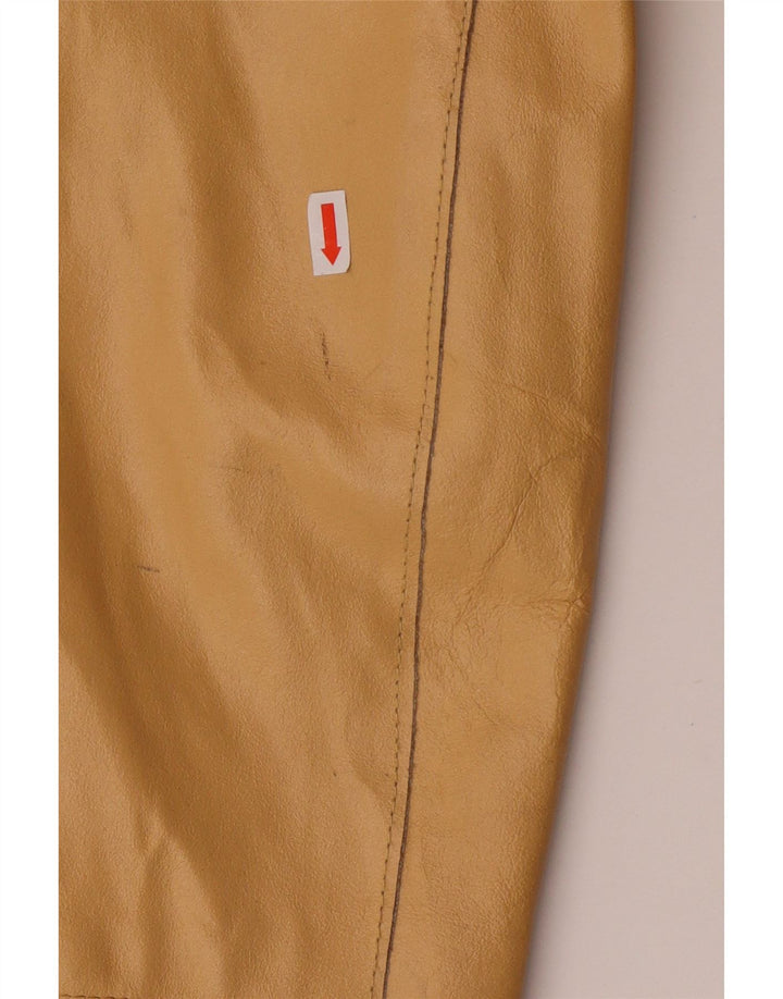 MAURIZIO TROIANO Mens Leather Jacket UK 38 Medium Beige Leather