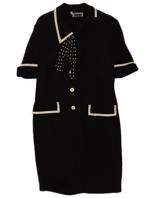 Luisa Spagnoli Womens Front Tie Shirt Dress IT 42 Medium Black