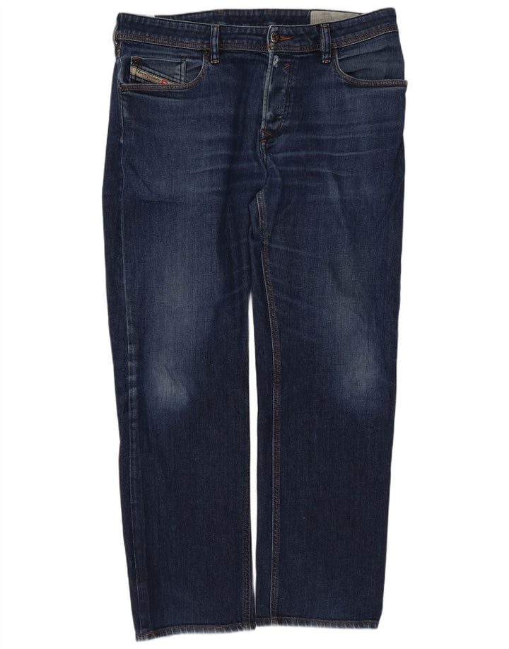 Diesel Mens Waykee Regular Straight Jeans W34 L28 Blue Cotton