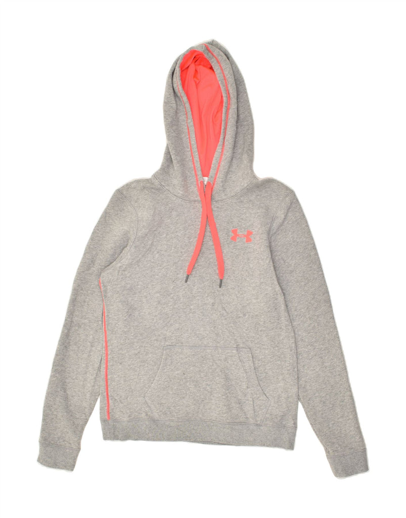 UNDER ARMOUR Womens Hoodie Jumper UK 10 Small Grey Cotton | Vintage Under Armour | Thrift | Second-Hand Under Armour | Used Clothing | Messina Hembry 