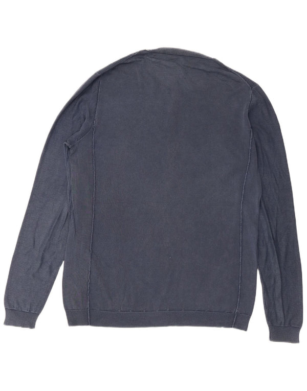 Gas Mens Crew Neck Jumper Sweater XL Blue Cotton