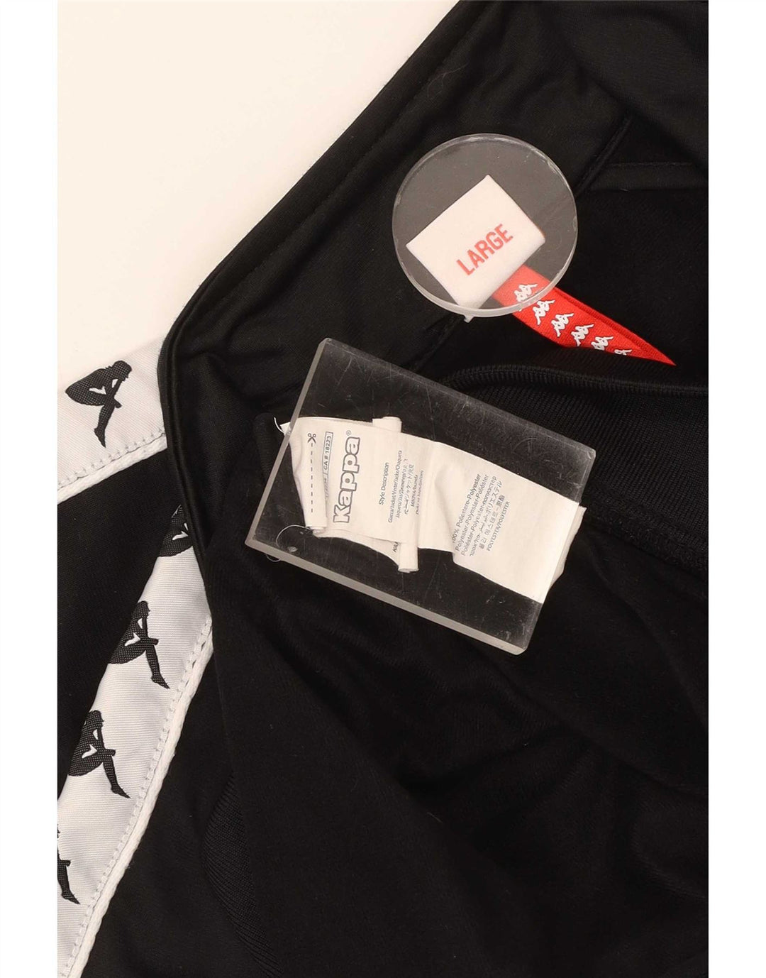 Kappa Womens Graphic Tracksuit Top Jacket UK 16 Large Black Colourblock