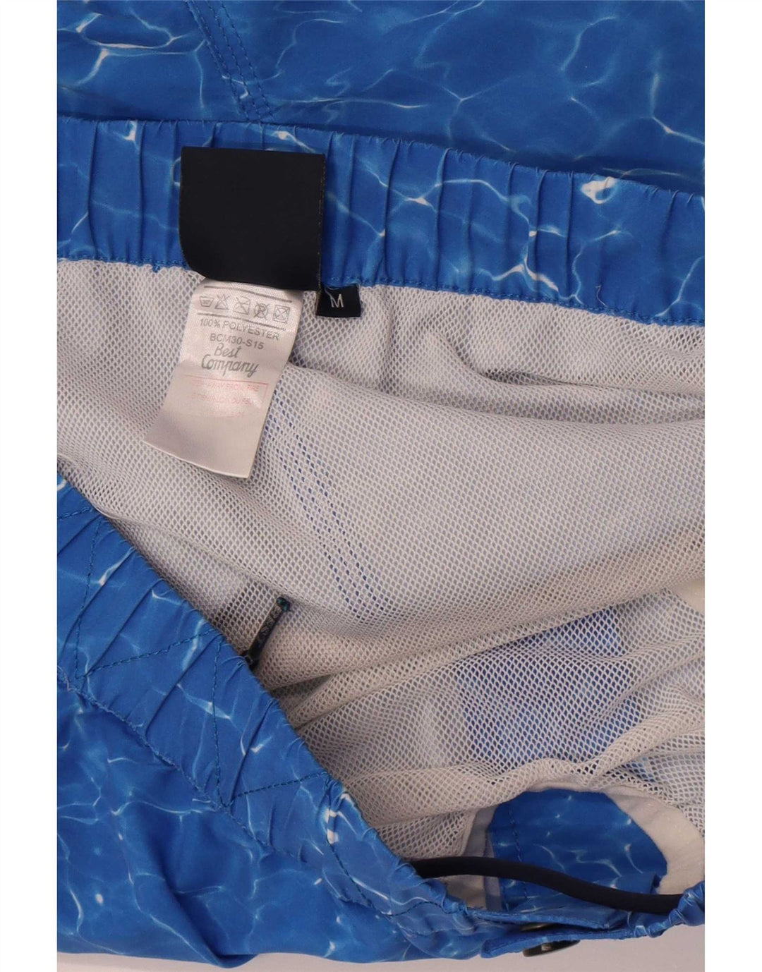 Best Company Mens Swimming Shorts Medium  Blue Tie Dye Polyester